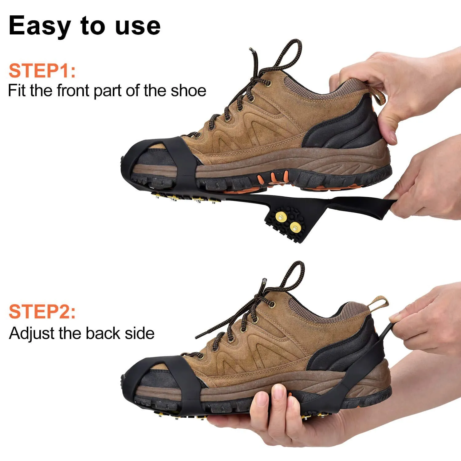 Aliglow Ice Snow Grips Over Shoe/Boot Traction Cleat Spikes Anti Slip Footwear 0 Size:M
