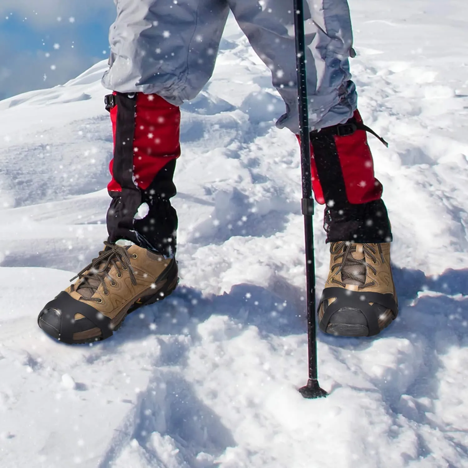 Aliglow Ice Snow Grips Over Shoe/Boot Traction Cleat Spikes Anti Slip Footwear 0 Size:M