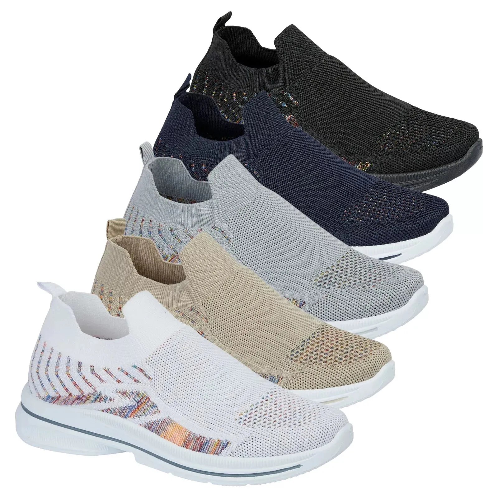 Appletini Ladies lightweight slip on leisure shoe Womens Comfort Breathable Trainers Sizes