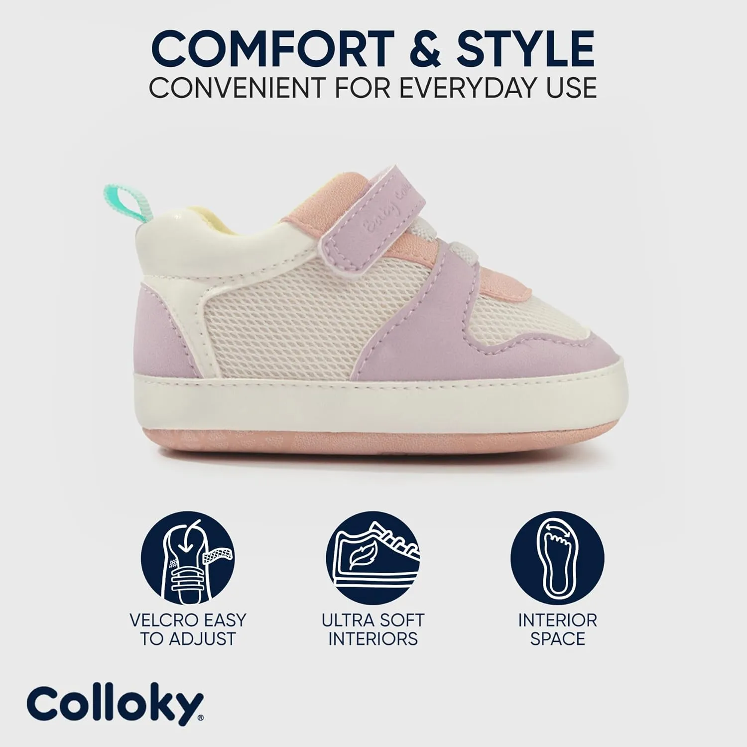 Baby Shoes for Girls and Boys - Easy to Put On, Non-Slip, Adjustable Fit - Ideal Baby Sneakers for Boys & Girls - The Perfect Thoughtful Gift for Infants