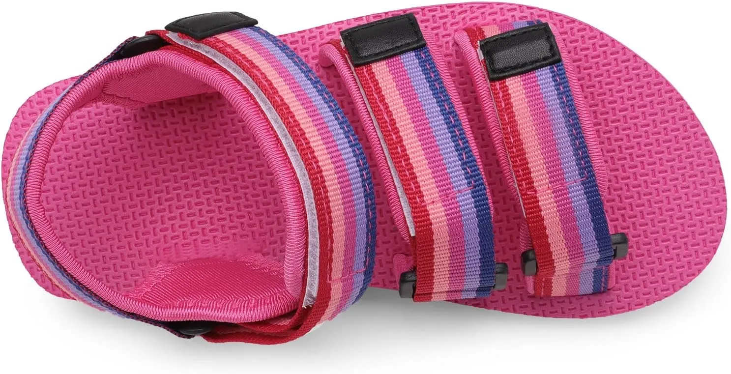 DREAM PAIRS Boys Girls Sandals Open-Toe Adjustable Straps Summer Outdoor Sport Sandals