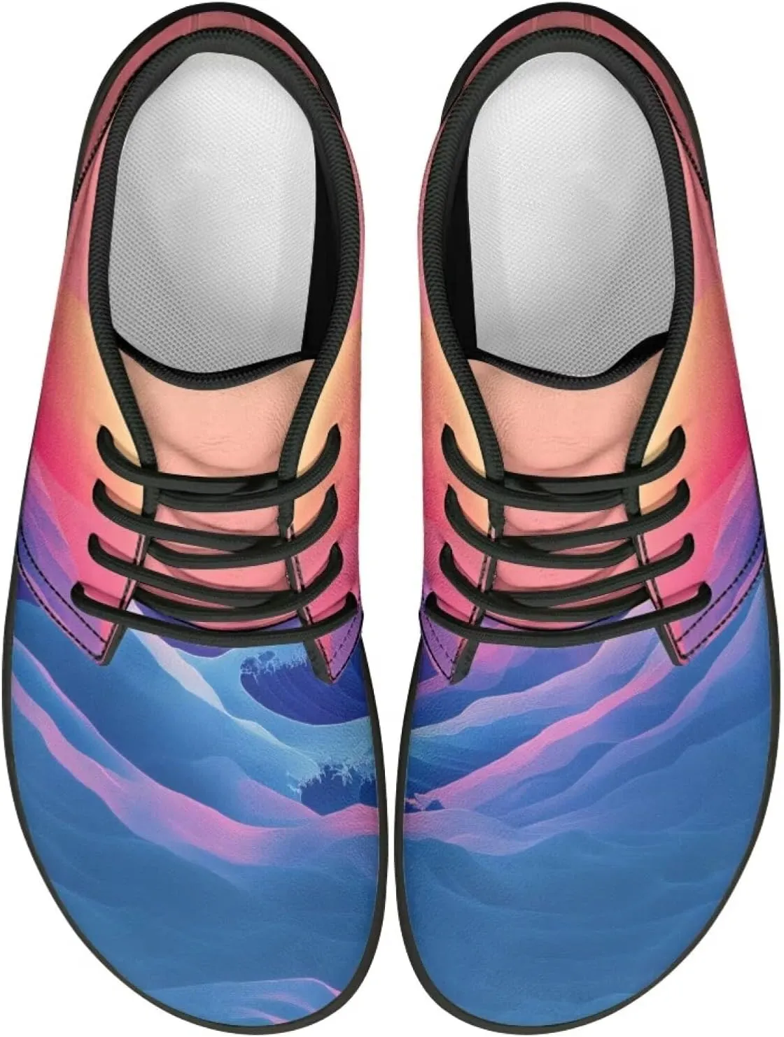 Forchrinse Beautiful Sun Pink Sky Print Mens Boots Causal Sneakers Shoes Lace up Mid Top Chukka Boots US 6-14,Office,Work,Party,Travel