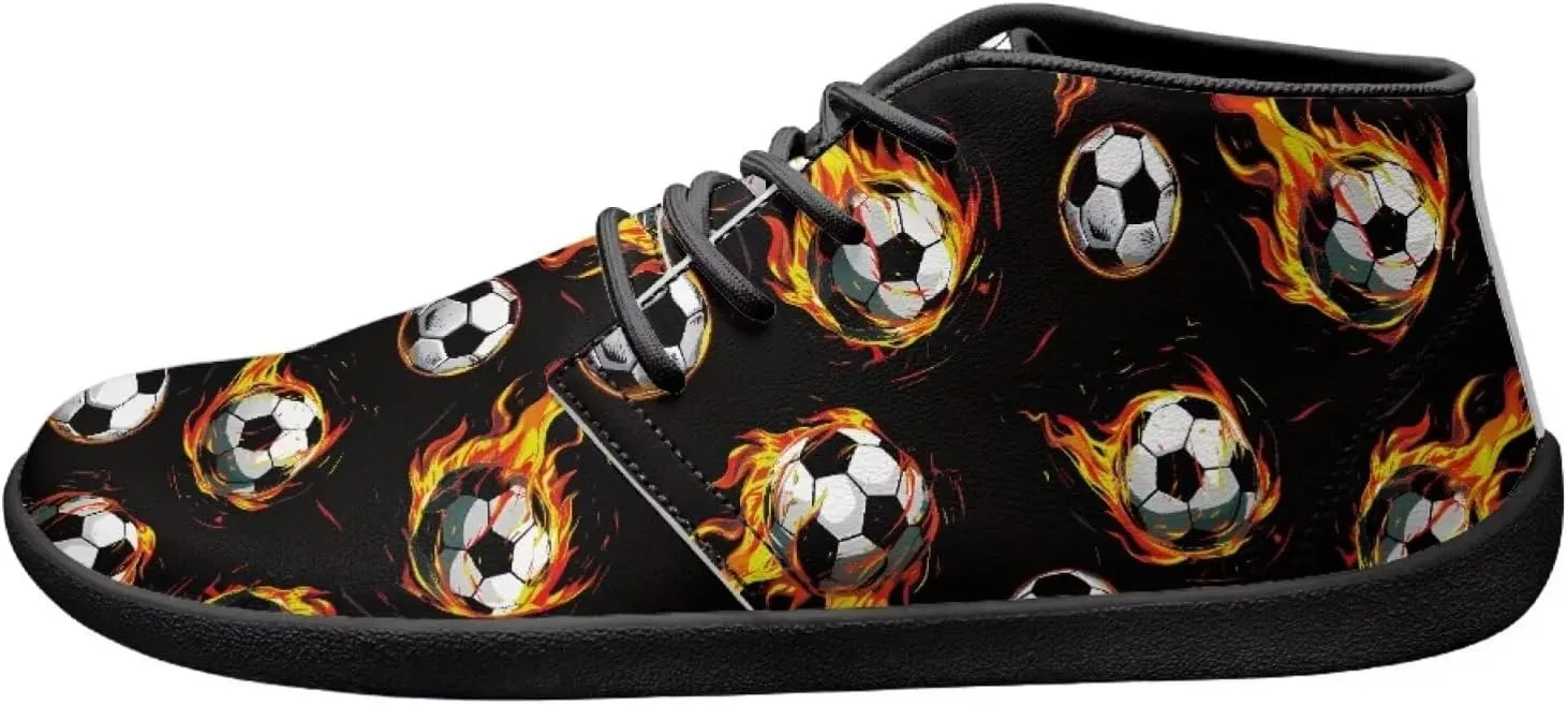 Forchrinse White Baseball Men's Waterproof Boots Mid Top Sneakers Shoes for Men - Causal Sports Fan Baseball Shoes Indoor Outdoor Leather Shoes with Rubber Sole