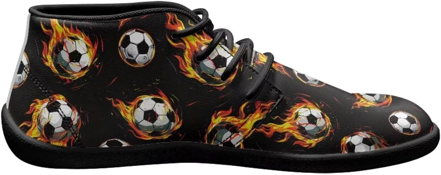 Forchrinse White Baseball Men's Waterproof Boots Mid Top Sneakers Shoes for Men - Causal Sports Fan Baseball Shoes Indoor Outdoor Leather Shoes with Rubber Sole