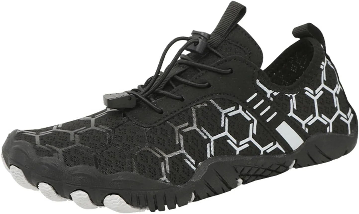 Hiking Shoes for Women Men Lightweight Non-Slip Barefoot Shoes Quick Dry Wide Toe Box Water Shoes Athletic Plaid Printed Water Shoes for Swimming Kayaking Surfing Running Exercising Climbing