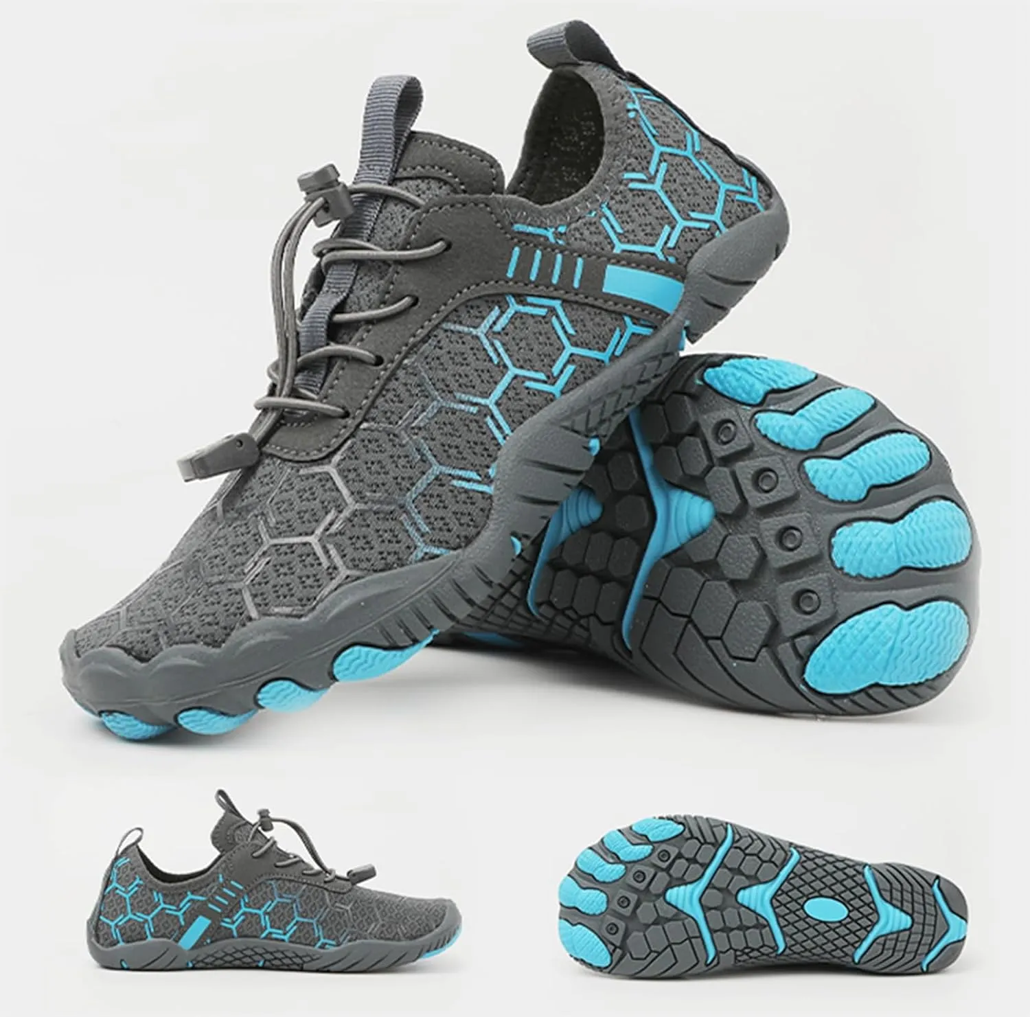Hiking Shoes for Women Men Lightweight Non-Slip Barefoot Shoes Quick Dry Wide Toe Box Water Shoes Athletic Plaid Printed Water Shoes for Swimming Kayaking Surfing Running Exercising Climbing