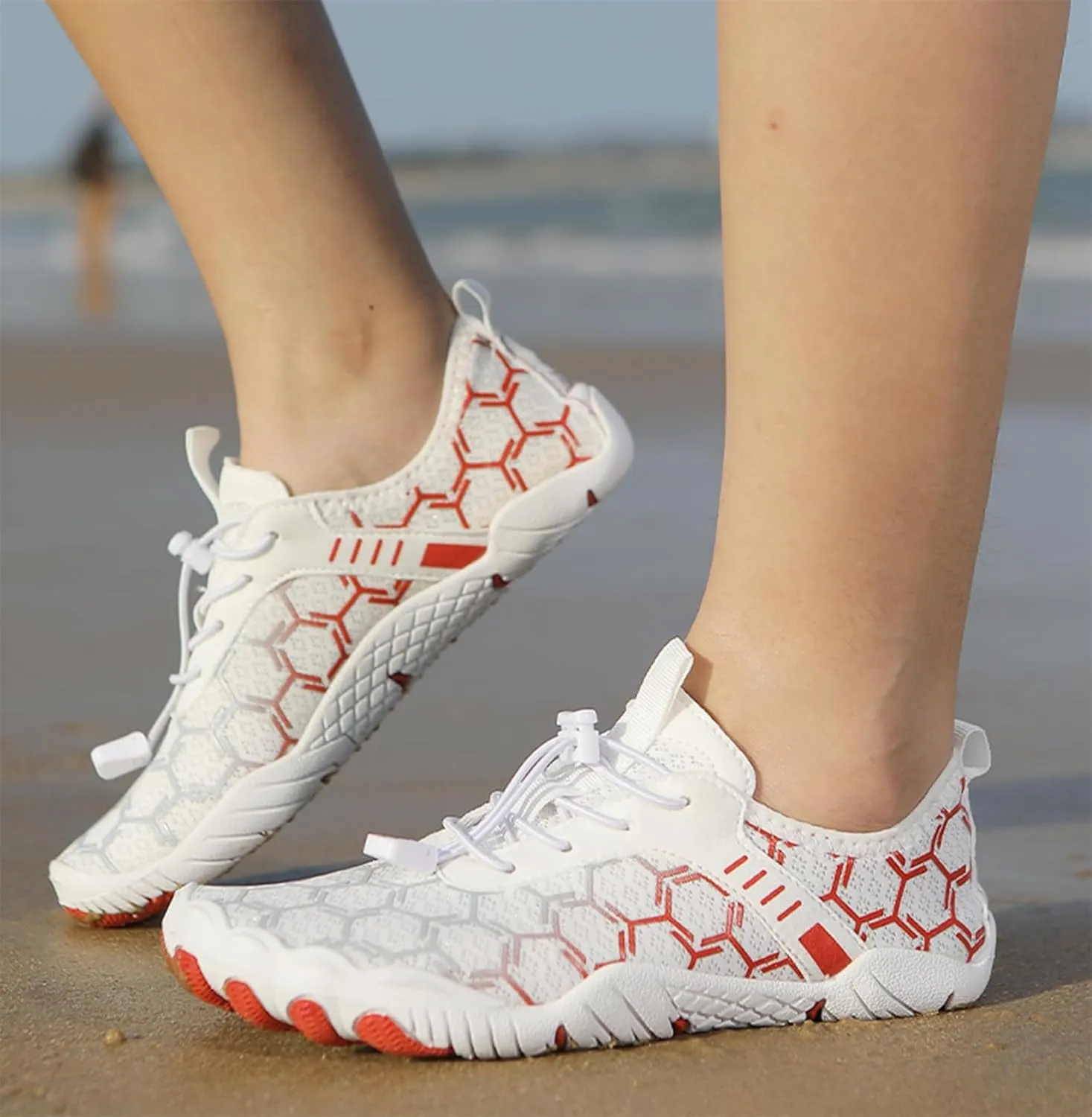 Hiking Shoes for Women Men Lightweight Non-Slip Barefoot Shoes Quick Dry Wide Toe Box Water Shoes Athletic Plaid Printed Water Shoes for Swimming Kayaking Surfing Running Exercising Climbing