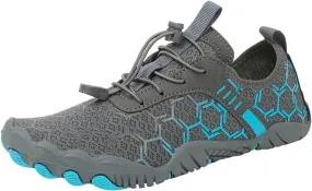 Hiking Shoes for Women Men Lightweight Non-Slip Barefoot Shoes Quick Dry Wide Toe Box Water Shoes Athletic Plaid Printed Water Shoes for Swimming Kayaking Surfing Running Exercising Climbing