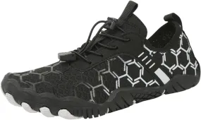 Hiking Shoes for Women Men Lightweight Non-Slip Barefoot Shoes Quick Dry Wide Toe Box Water Shoes Athletic Plaid Printed Water Shoes for Swimming Kayaking Surfing Running Exercising Climbing