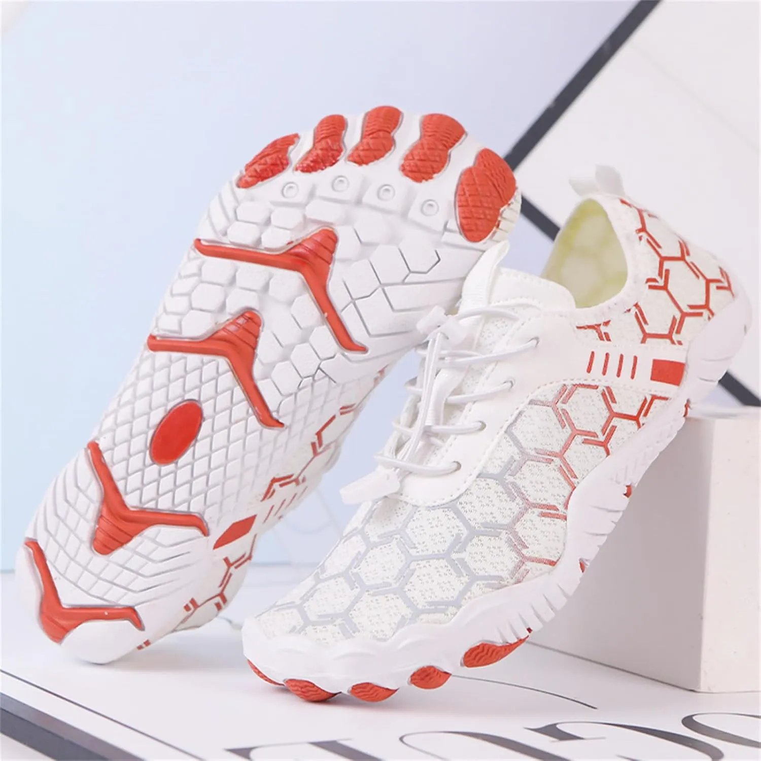 Hiking Shoes for Women Men Lightweight Non-Slip Barefoot Shoes Quick Dry Wide Toe Box Water Shoes Athletic Plaid Printed Water Shoes for Swimming Kayaking Surfing Running Exercising Climbing