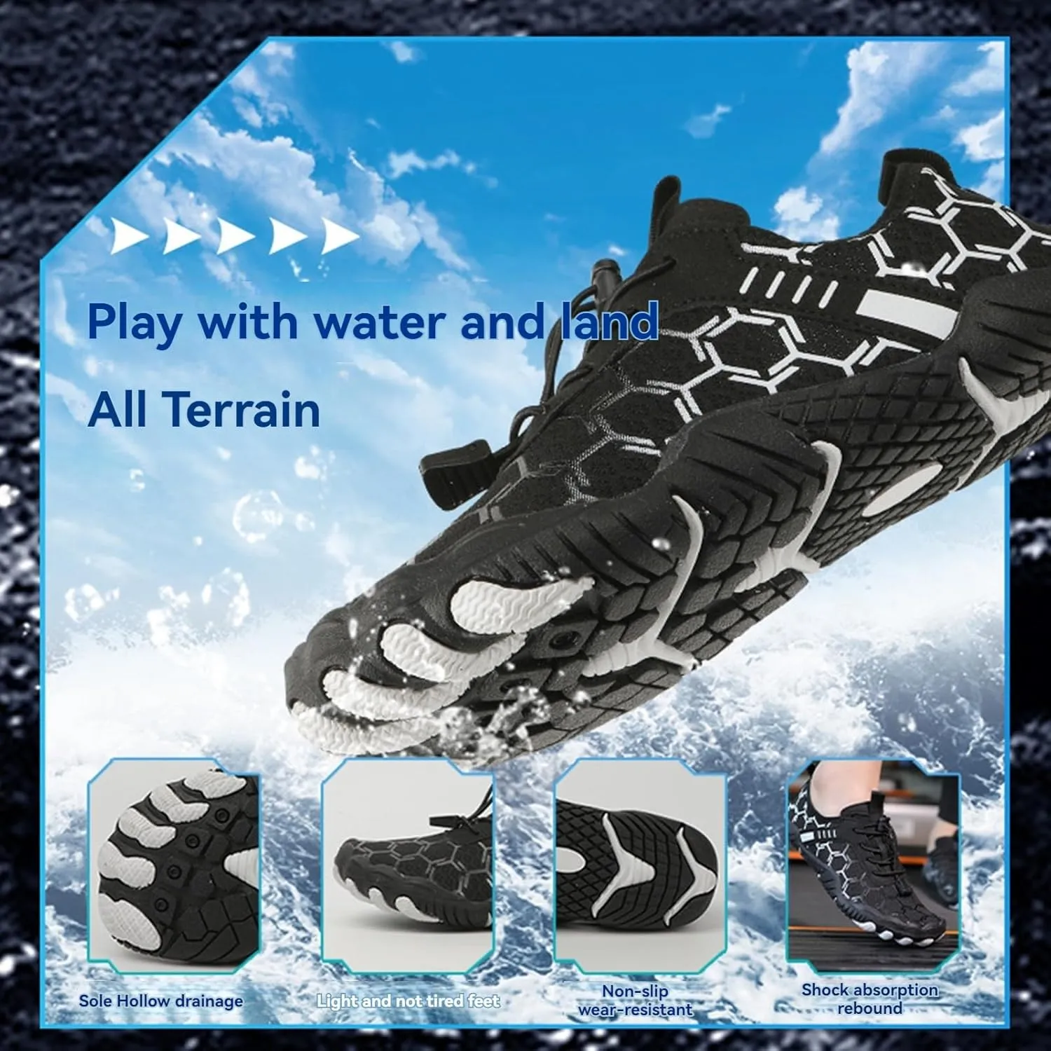 Hiking Shoes for Women Men Lightweight Non-Slip Barefoot Shoes Quick Dry Wide Toe Box Water Shoes Athletic Plaid Printed Water Shoes for Swimming Kayaking Surfing Running Exercising Climbing