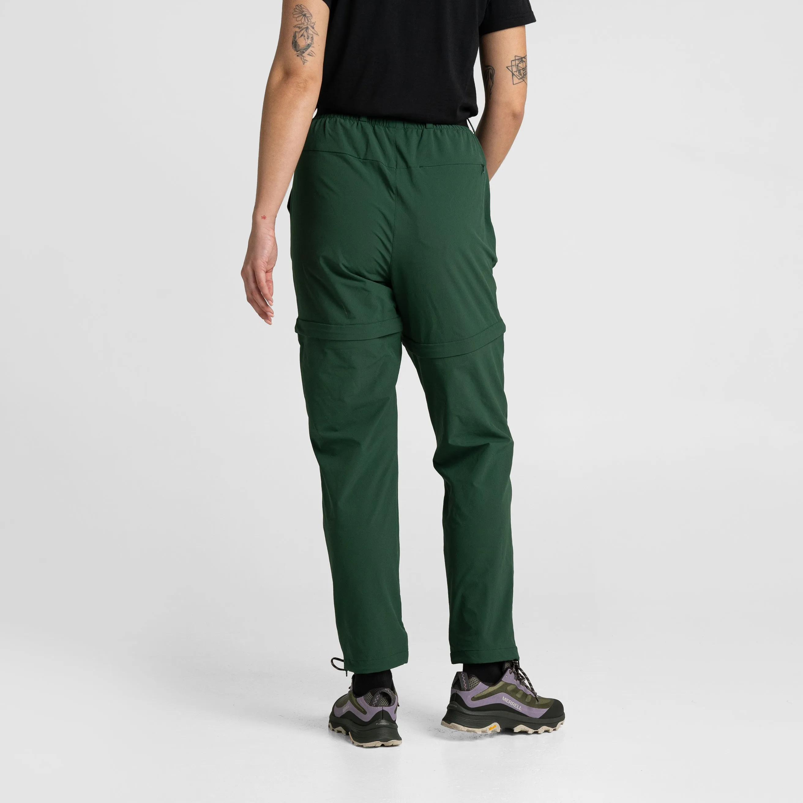 Impeccably Imperfect Womens Zip Off Pants Forest