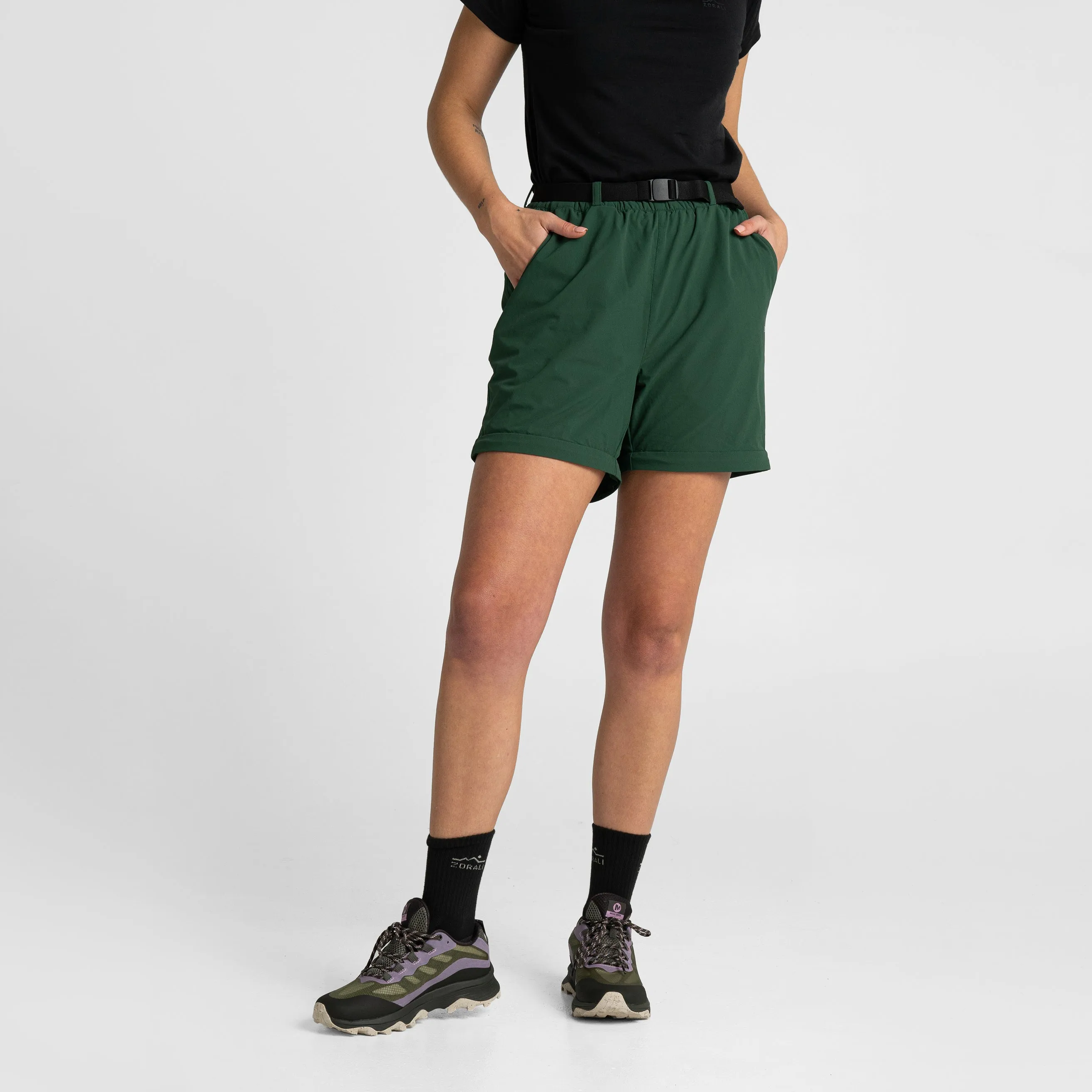 Impeccably Imperfect Womens Zip Off Pants Forest