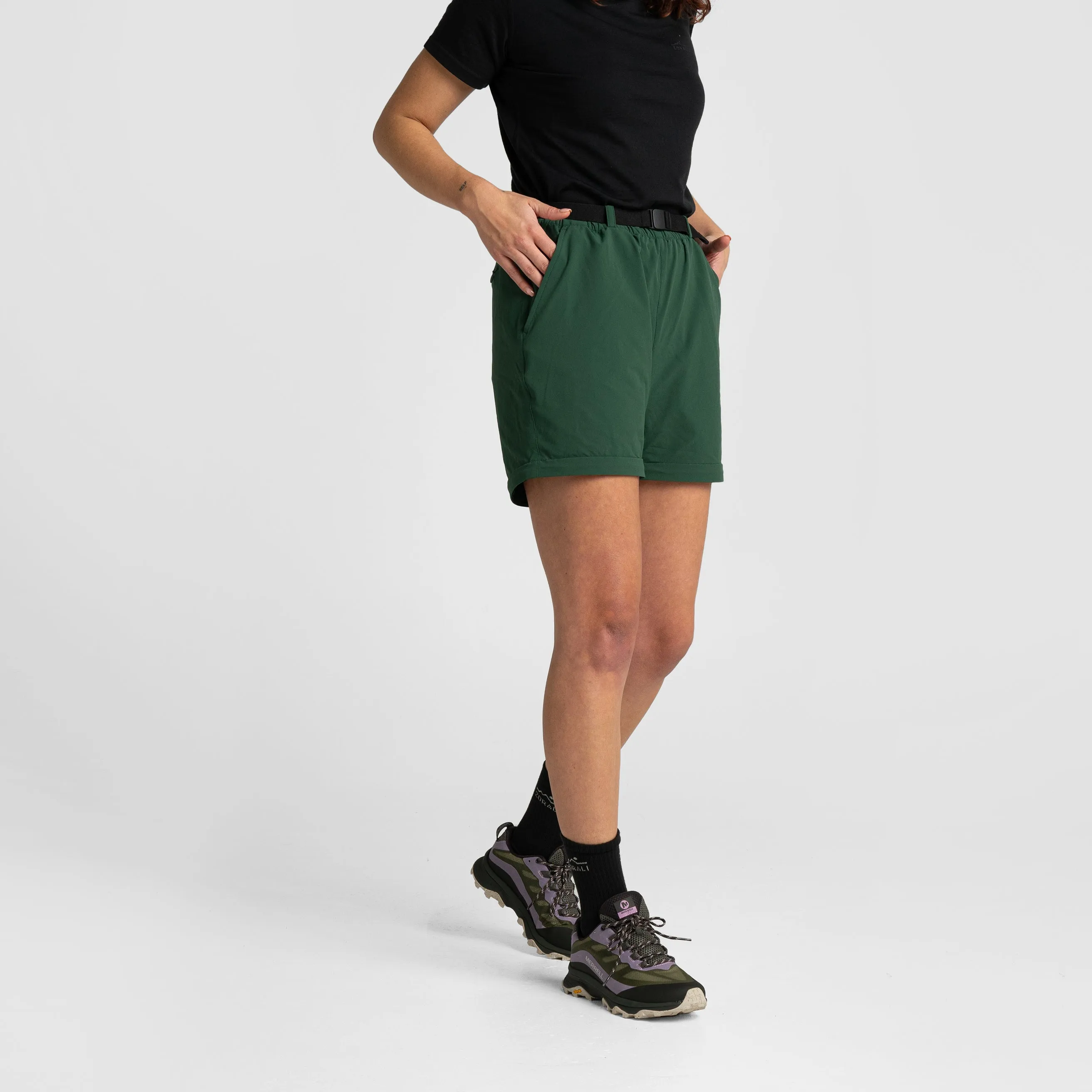 Impeccably Imperfect Womens Zip Off Pants Forest