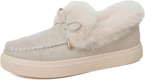 Ladmiple Winter Boots For Women Fashion High-top Snow Boots Slip on Warm Comfortable Outdoor Fur Lined Ankle Booties