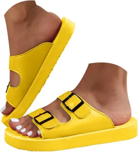 Platform Sandals Women Buckle Strap Open Toe Platform Wedge Sandals Comfort Soft Cushion Trendy Outdoor Women Sandals Dressy