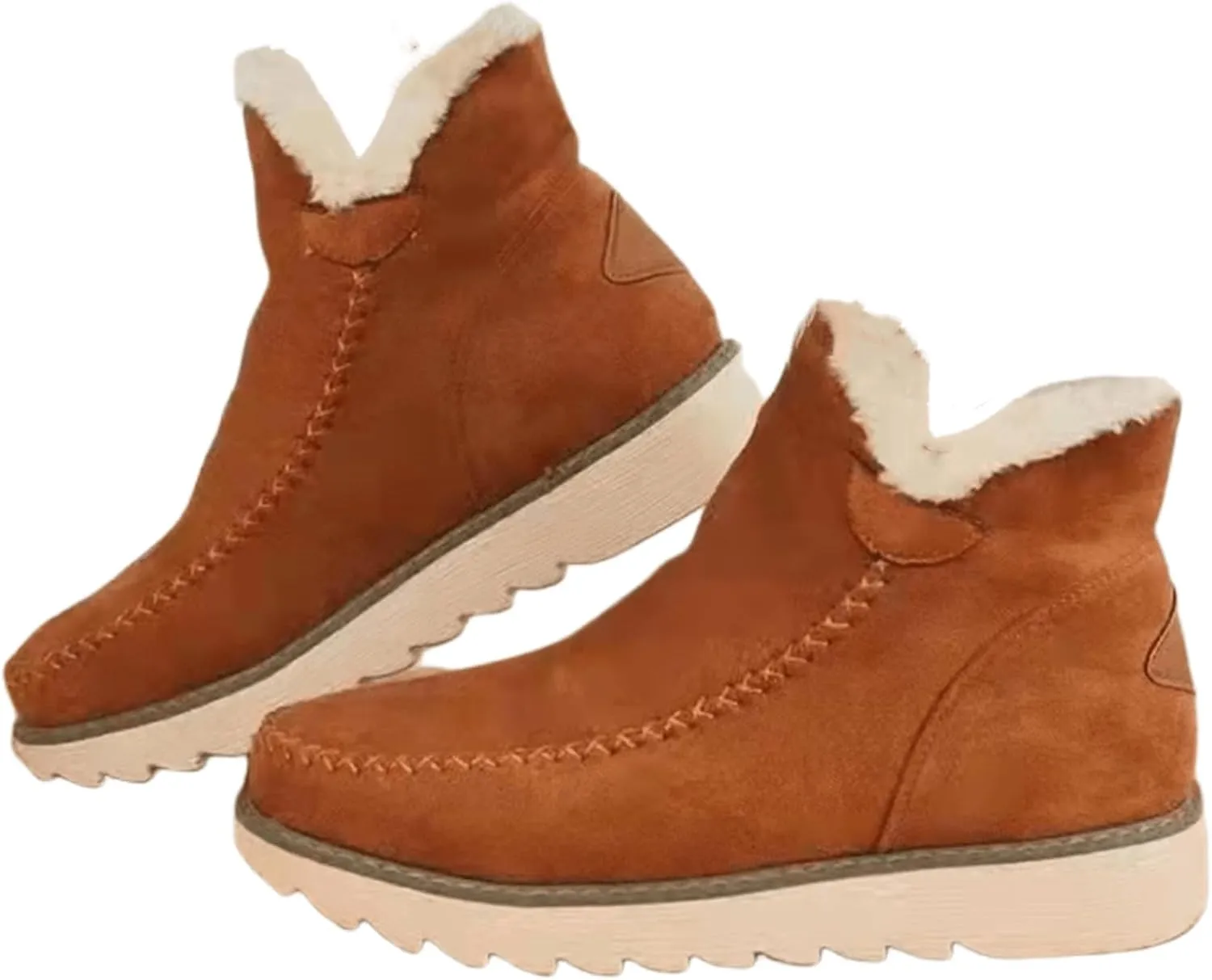 Trending Winter Boots For Women 2024 Warm Snow Fuzzy Ankle Booties Flat Cute Silp On Comfortable Casual Loafers Shoes