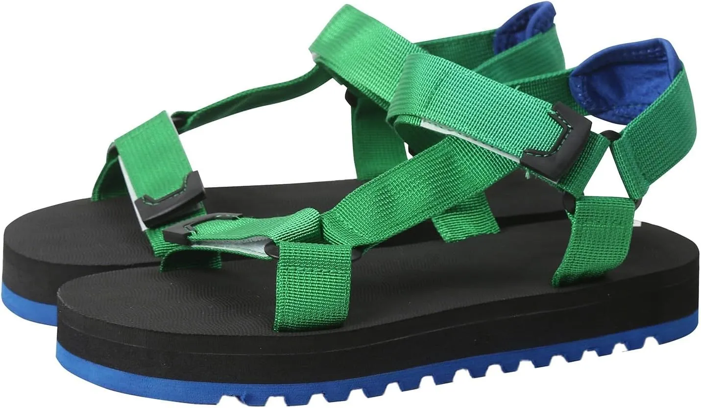 Walking Sandals Women Comfort Platform Summer Hook and Loop Open Toe Low Top Bottom Roman Style Fashion Foam Shoes