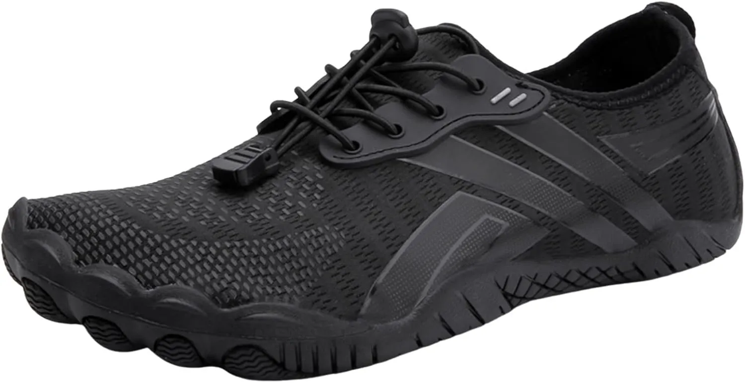 Water Shoes for Women Men Barefoot Shoes Non Slip Water Socks Wading Diving Swim Shoe Sand Socks for Beach Volleyball Summer Slip on Hiking Rock Climbing Shoe Indoor Fitness Yoga Footwear E-Black