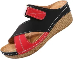 Wedge Sandals For Women Orthopedic Damping Sole Slippers Comfortable Walking Slides Lightweight Casual Sandal Dressy Summer Platform Slippers with Arch Support