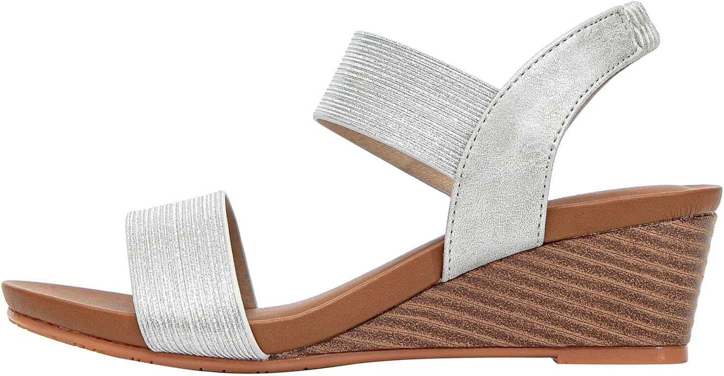 Womens Flat Sandals Open Toe Ankle Strap Casual Flatform Wedges, Comfortable Summer Slip on Low Wedge Sandals Beach Outdoor Casual Walking Shoes